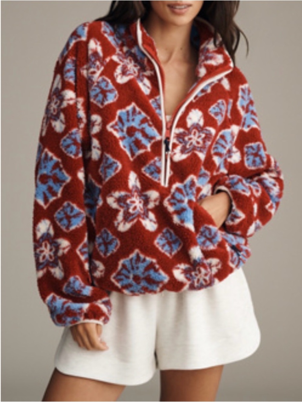 THE UPSIDE X Anthropologie Harlow Half-Zip Fleece Pullover